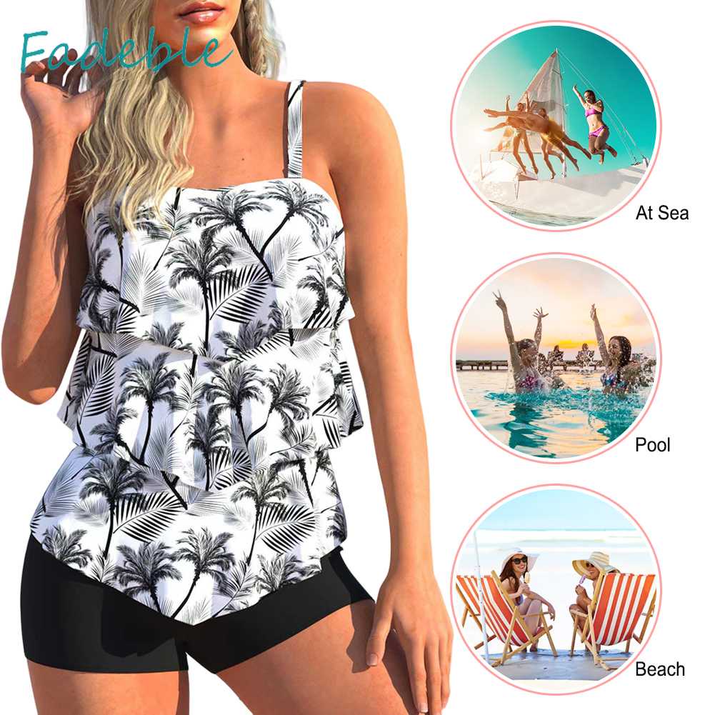 Bộ Đồ Bơi Hai Mảnh In Họa Tiết Kỹ Thuật Số Màu Gradient Thời Trang Cho Nữ