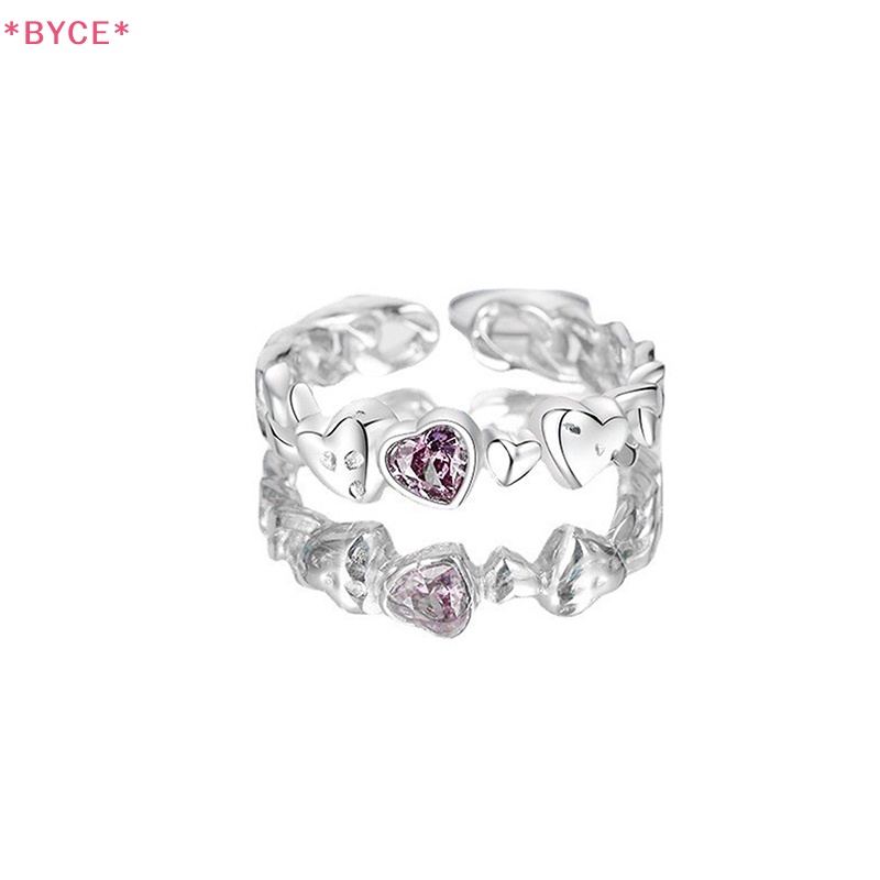 Nhẫn Mở Đính Đá Pha Lê Tím Phong Cách Vintage Y2K Mới