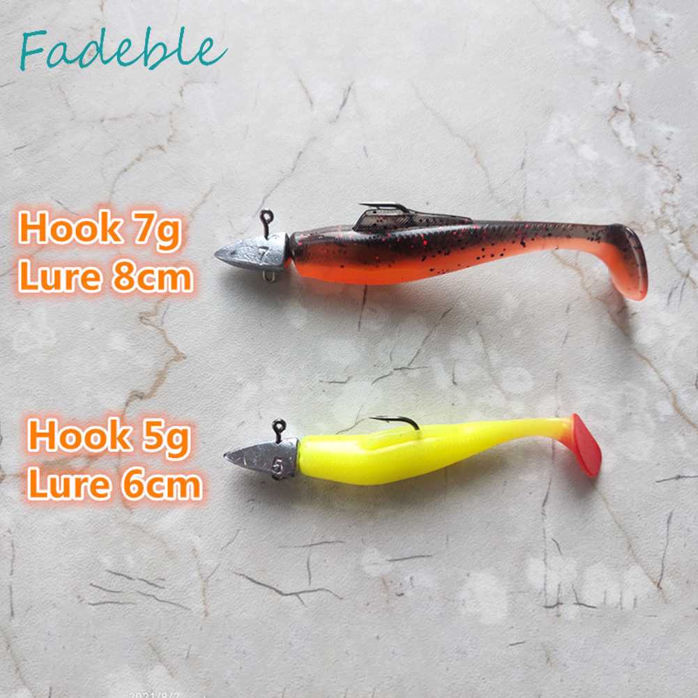 Set 8 Mồi Giả Nhử Cá Đầu Tam Giác Bằng Nhựa Mềm