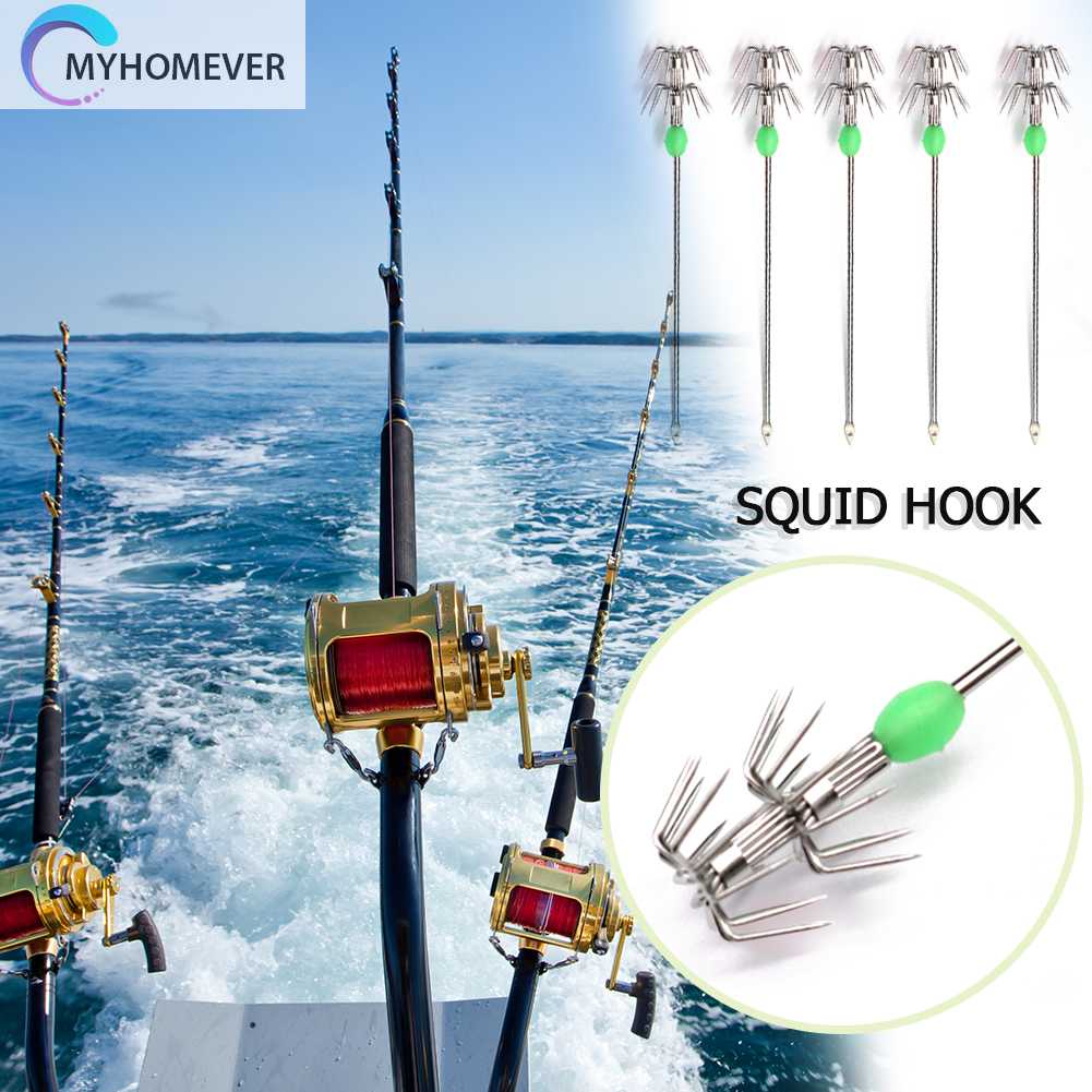 Bộ 10 Chiếc Móc Câu Hình Con Mực Phát Sáng Trong Bóng Tối