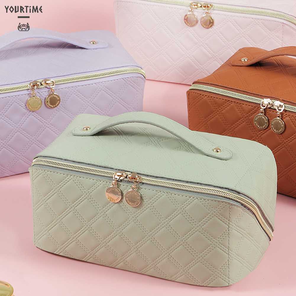 Túi Da PU Đựng Mỹ Phẩm Đa Năng Đính Kim Cương Cho Nữ