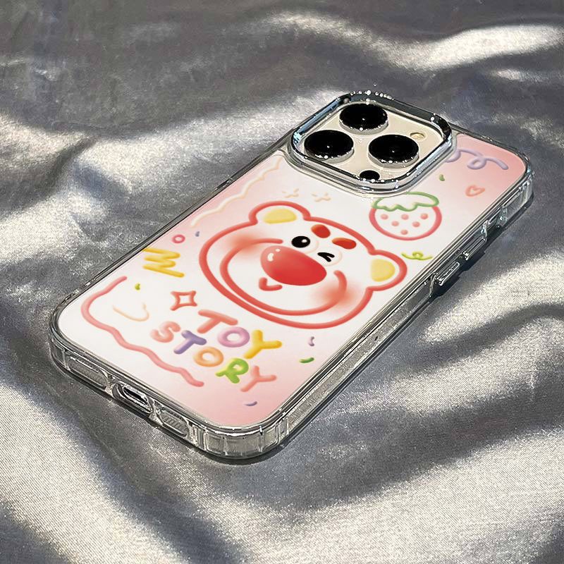 ✅Ốp Điện Thoại Mềm Chống Sốc Họa Tiết Gấu Và Dâu Tây Cho Iphone 8I 12 1114pro 13 7 plus