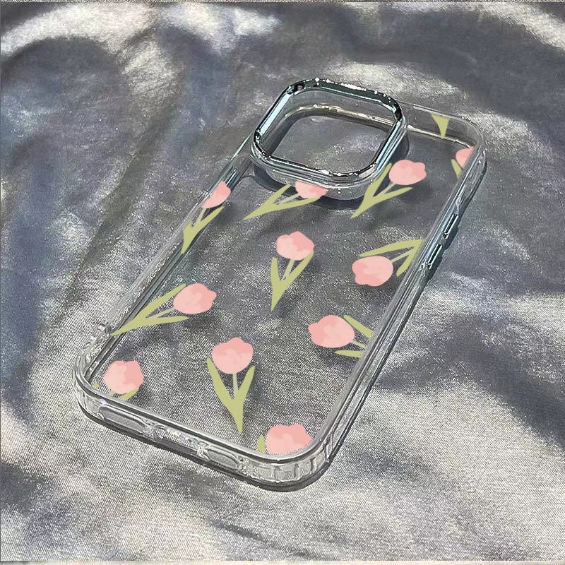 ✅Ốp Điện Thoại Mềm Chống Sốc Họa Tiết Hoa Tulip / Đơn Giản Cho Iphone 13 14pro 11 7 7In maxplus8iPhone12