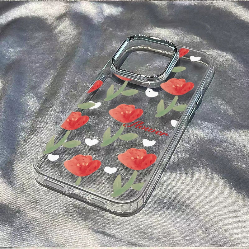 ✅Ốp Điện Thoại Mềm Chống Sốc Họa Tiết Hoa Tulip Cho Iphone 12 8 7 Max Xs Plus 13 14pro 11