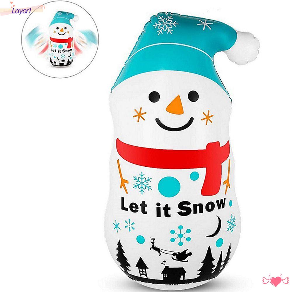 Túi Cát Bơm Hơi Hình Người Tuyết 110cm Trang Trí Giáng Sinh