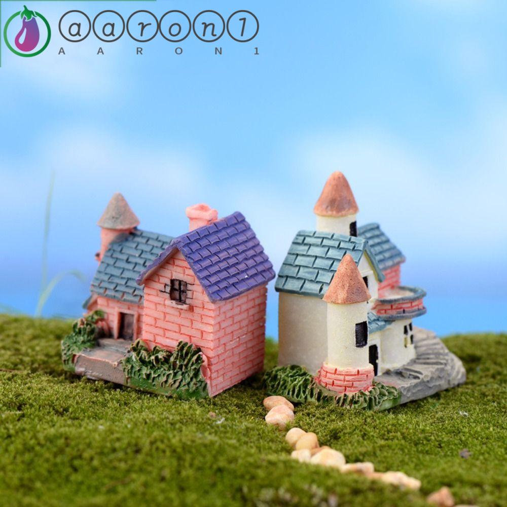 Aaron1 Mô Hình Ngôi Nhà Mini Nhân Tạo Trang Trí Tiểu Cảnh DIY