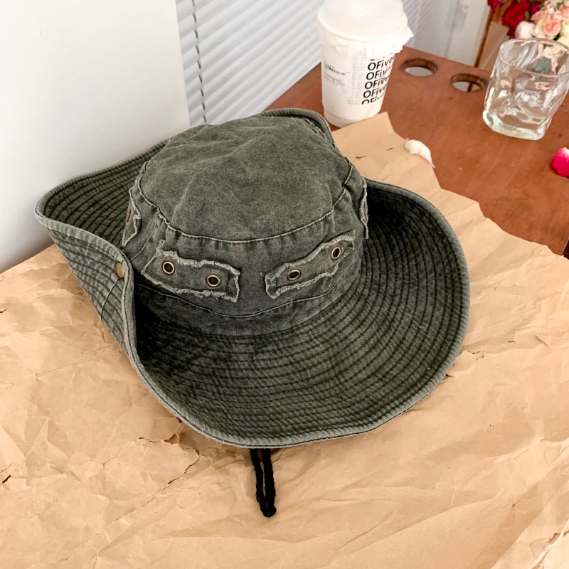 Nón Tai Bèo Vành Rộng Vải Cotton Chống Nắng Kiểu Mỹ Dễ Thương Cho Nữ