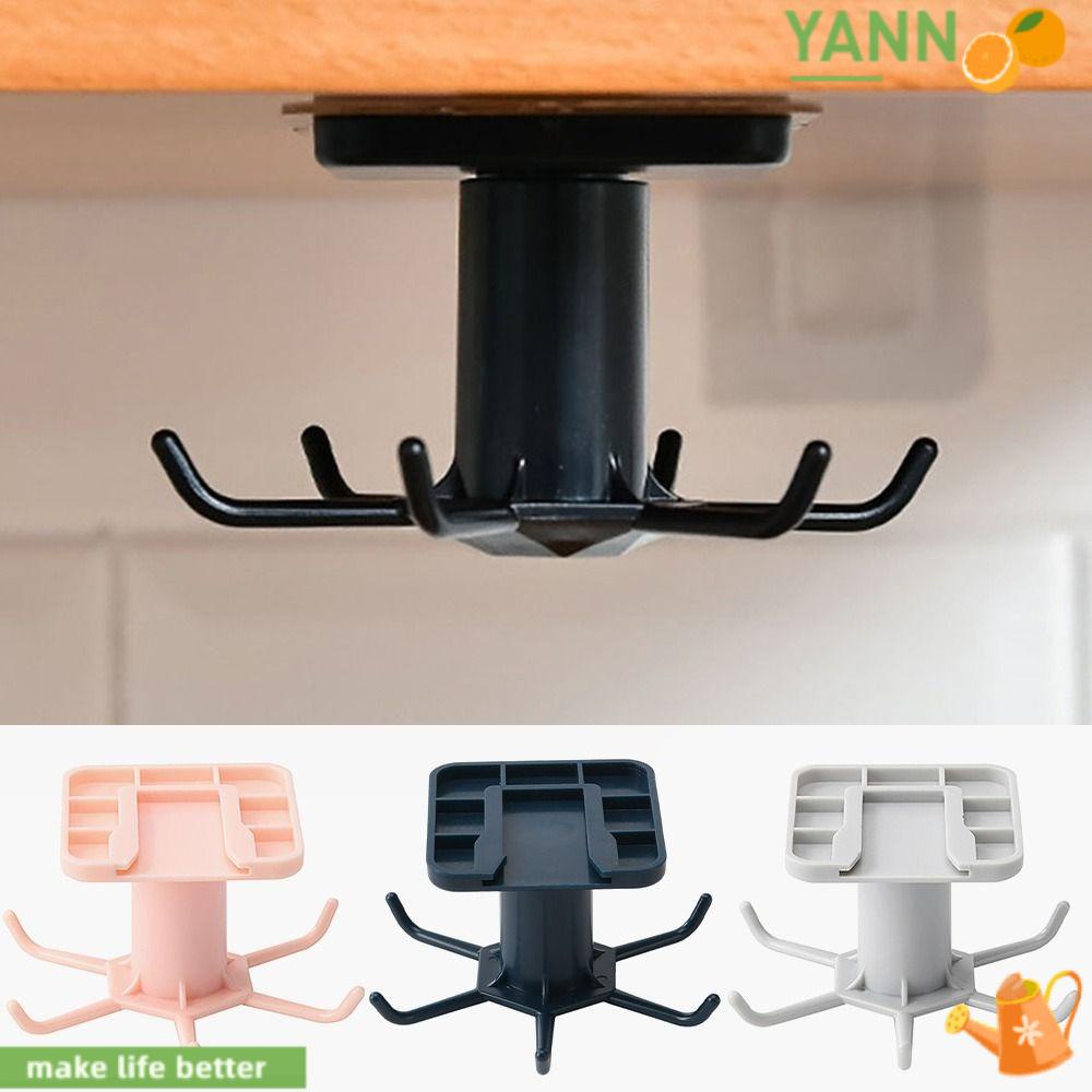 Móc Treo Đồ 6 Móc Dán Tường Đa Năng Xoay 360 Độ 1 Tiện Lợi