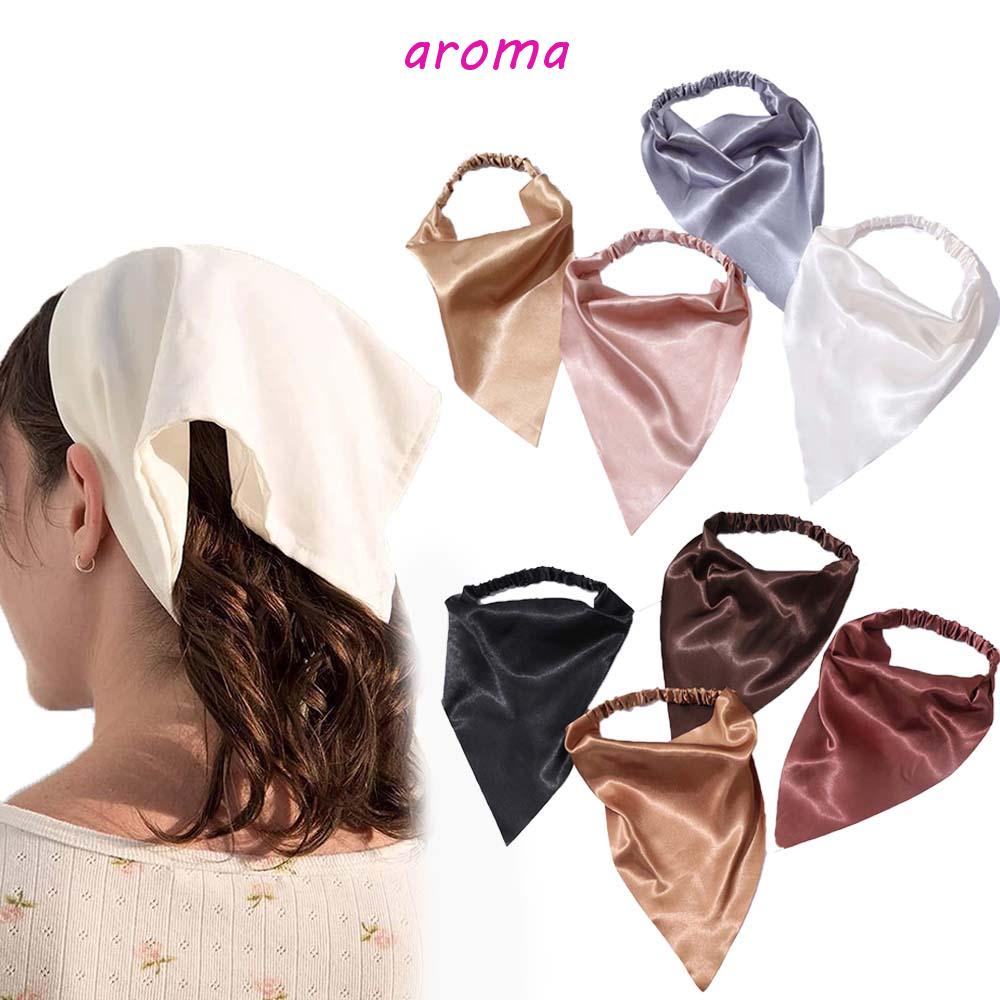 Băng Đô Turban Lụa Satin Co Giãn Hình Tam Giác Thời Trang