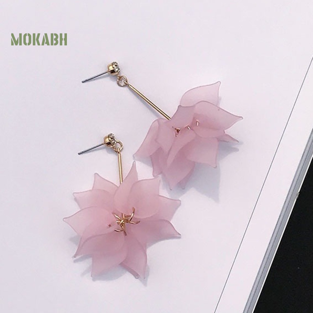 Bông Tai Dáng Dài Hình Cánh Hoa Thời Trang Cho Nữ