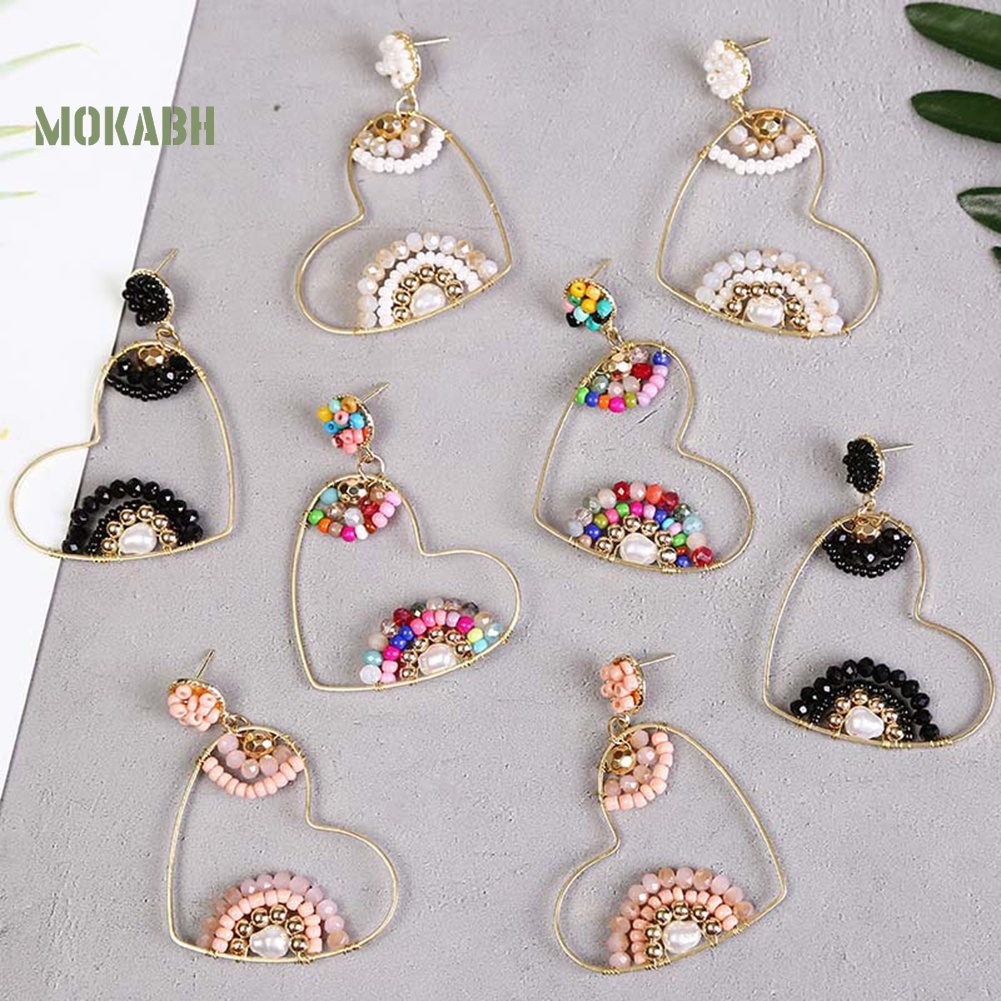 [Mok Abh] Bông Tai Hình Trái Tim Phong Cách Du Mục