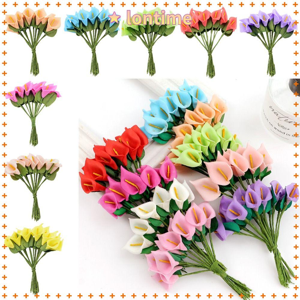 Set 9 Bông Hoa Calla Giả Bằng Xốp Dùng Để Trang Trí Tiệc Cưới