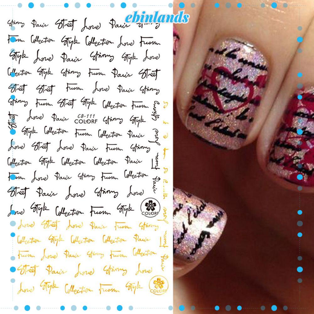 Miếng Dán Trang Trí Móng Tay 3D DIY Màu Đen Độc Đáo