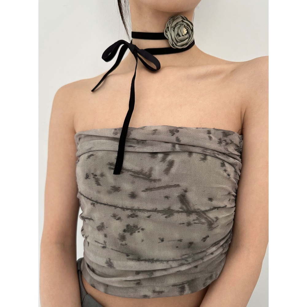 Vòng Cổ Dây Xích Tùy Chỉnh Màu Xám Trắng Trà Thời Trang Đơn Giản