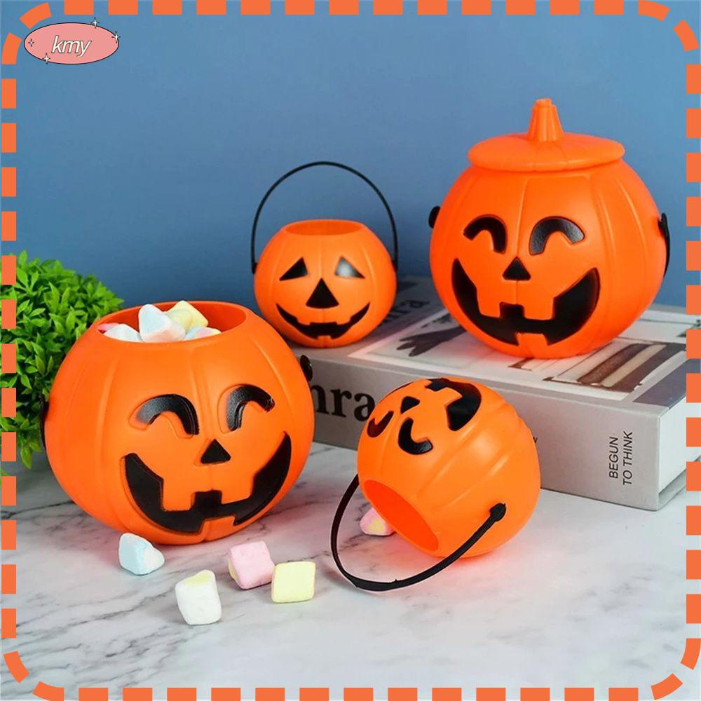 Xô nhựa hình quả bí ngô dùng trang trí halloween