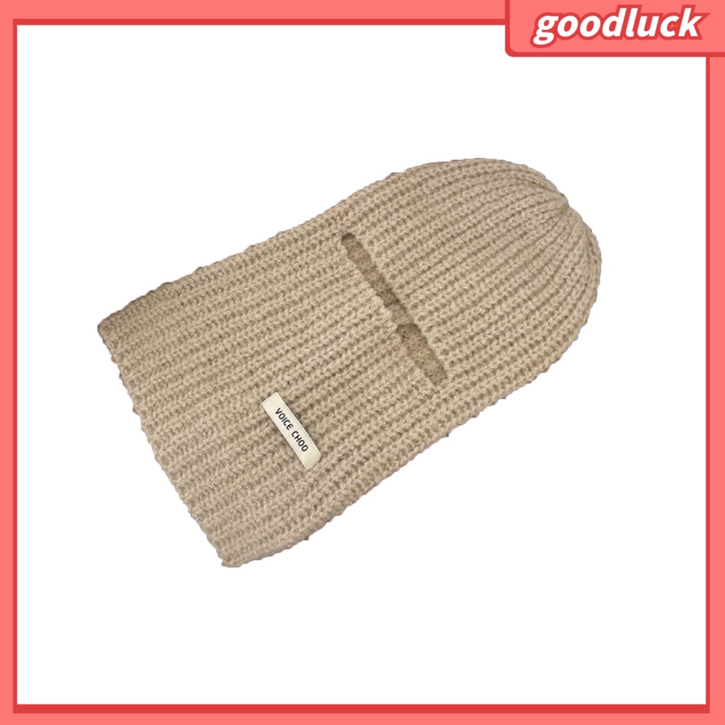 Mũ Dệt Kim Dày Dặn Màu Trơn Che Phủ Cổ Giữ Ấm Mùa Đông Cho Nữ