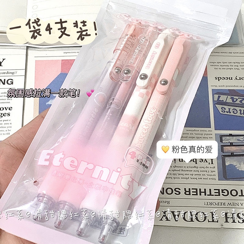 Set 4 Bút Bi Đen Nhanh Khô Ngòi 0.5MM