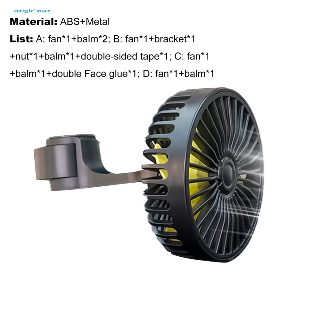 Quạt Sạc USB 360 Độ Hai Đầu Xoay 360 Độ Dễ Thương Cho Xe Hơi