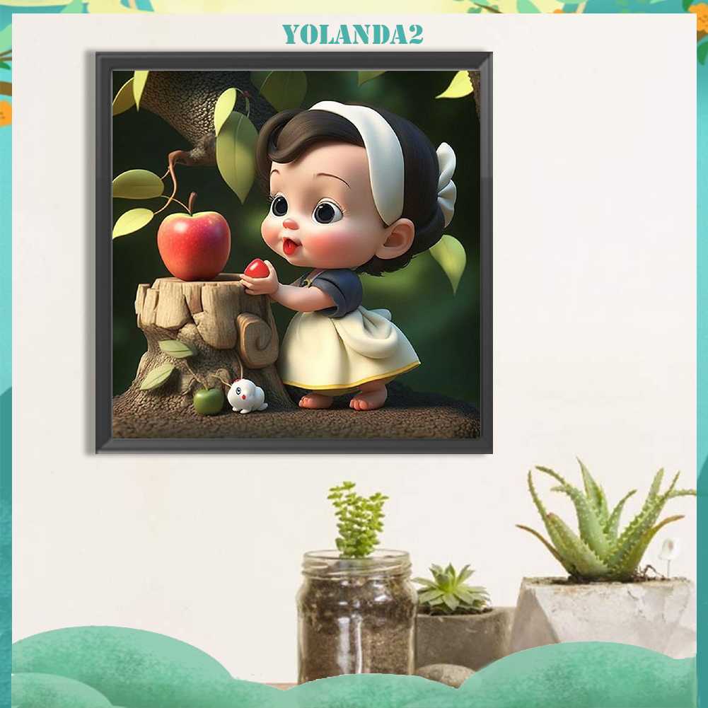 Bộ Tranh Đính Đá 5D Họa Tiết Em Bé Dễ Thương Độc Đáo DIY Dùng Trang Trí Nhà Cửa