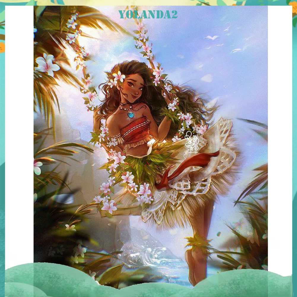 Tranh Đính Đá Kim Cương Toàn Bộ 5D DIY Hình Vẽ Moana
