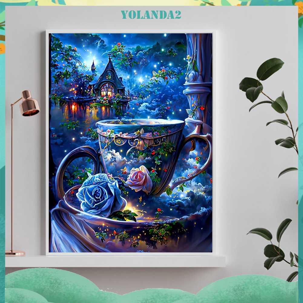 Tranh Đính Đá Kim Cương Toàn Bộ 5D DIY Hình Vẽ Hoa Hồng