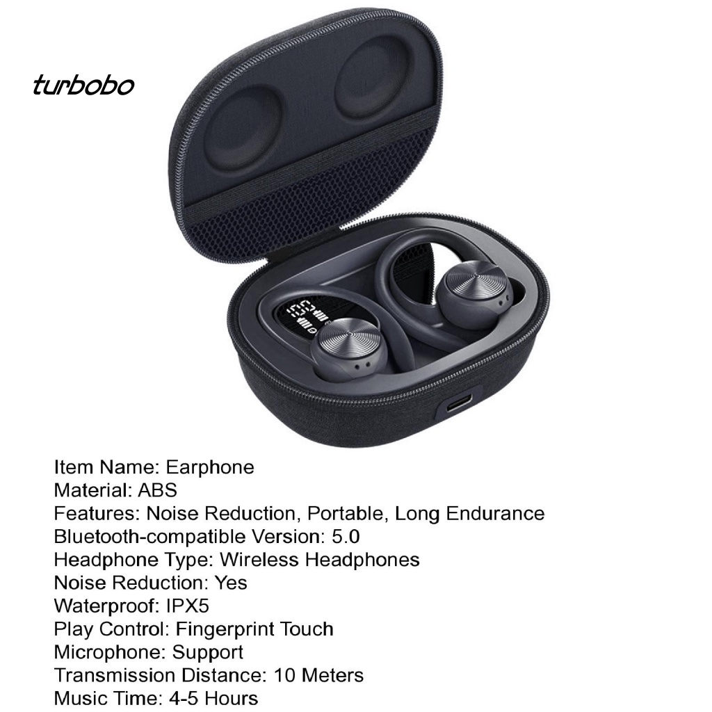 Set 1 Cặp Tai Nghe Bluetooth 5.0 Không Dây Cảm Ứng Vân Tay Màn Hình LED Điện Tử