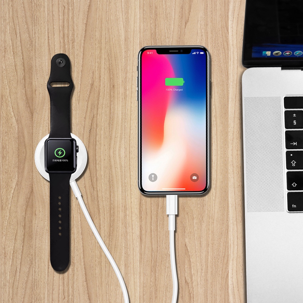 Đế Sạc Không Dây Fonken 2 Trong 1 Type C Cho Apple Watch USB C I-Watch
