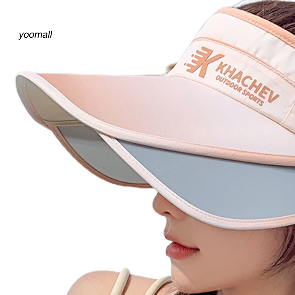 Mũ Vành Rộng Hở Chóp Có Khóa Điều Chỉnh Được Thêu Chữ Thời Trang Mùa Hè