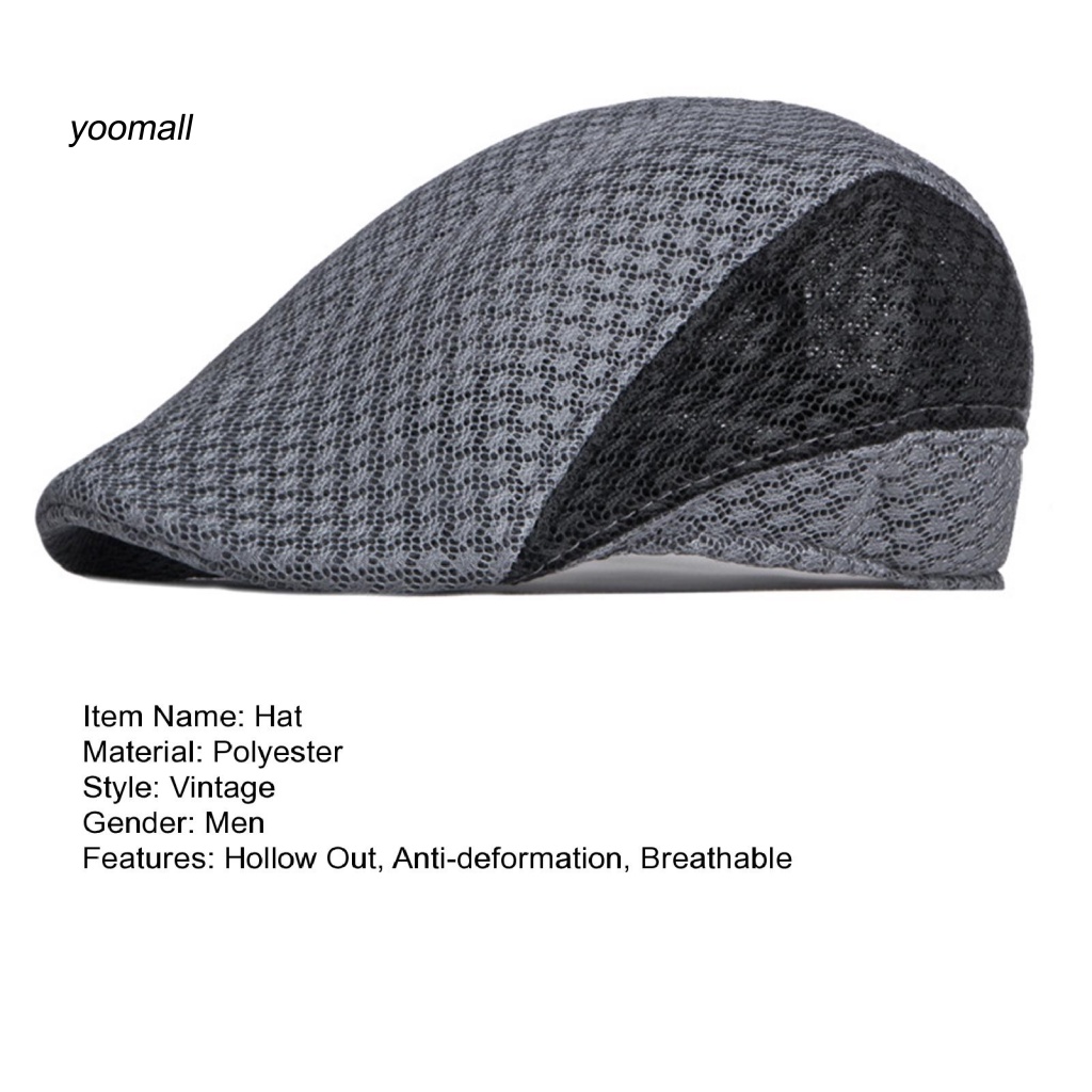 Mũ Beret Chống Nắng Mềm Mỏng Thoáng Khí Phối Màu Tương Phản Có Thể Giặt Cho Nam