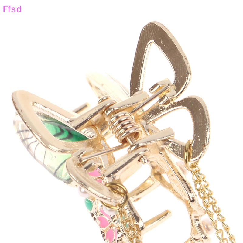 {Ffsd} Kẹp Tóc Cá Mập / Bướm Pha Lê Lấp Lánh Chất Lượng Cao Cho Nữ * Bán Chạy