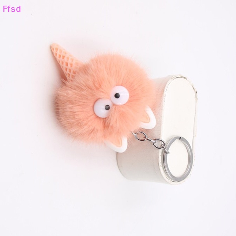 {Ffsd} Móc Khóa Banh Lông Thỏ Giả 6cm Gắn Quả Bông Pompom Cho Túi Xách * Bán Chạy