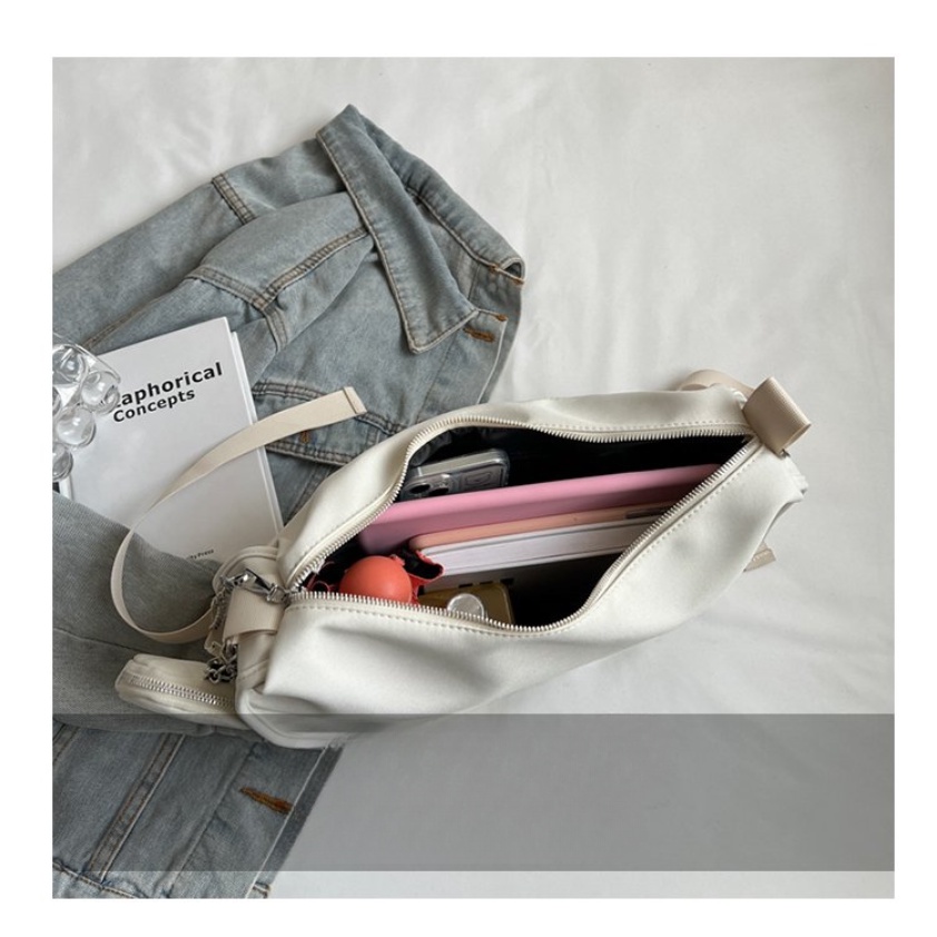 Túi Xách Đeo Vai Vải Bạt Ngăn Chứa Rộng Thời Trang Nữ Sành Điệu