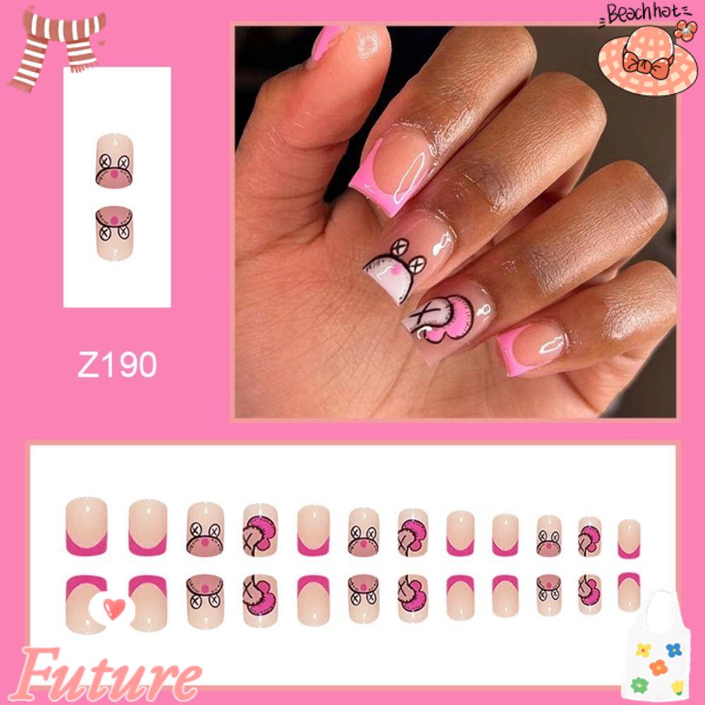 Set 24 Móng Tay Giả Có Thể Tháo Rời DIY