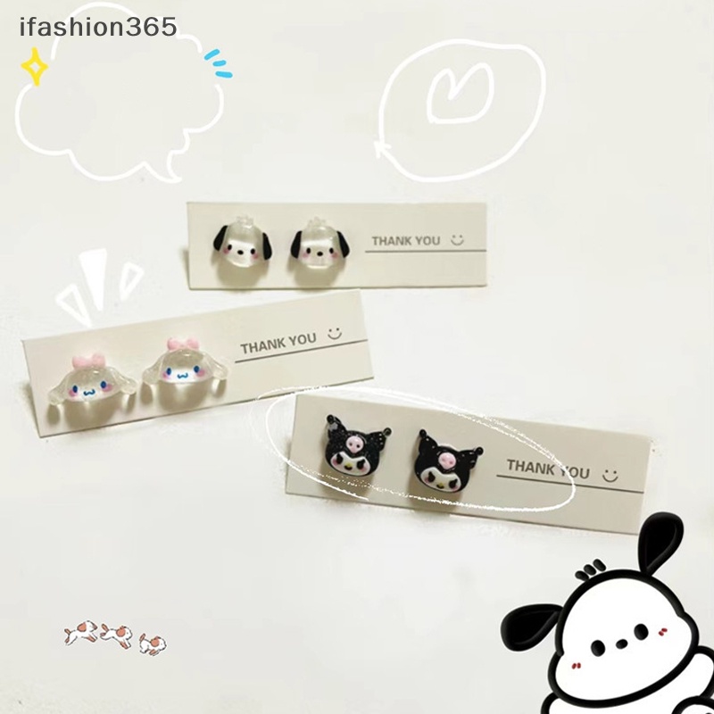 [ifashion365] Bông Tai Sanrio Bằng Nhựa Mềm Mại Phong Cách Harajuku Dễ Thương Cho Nữ