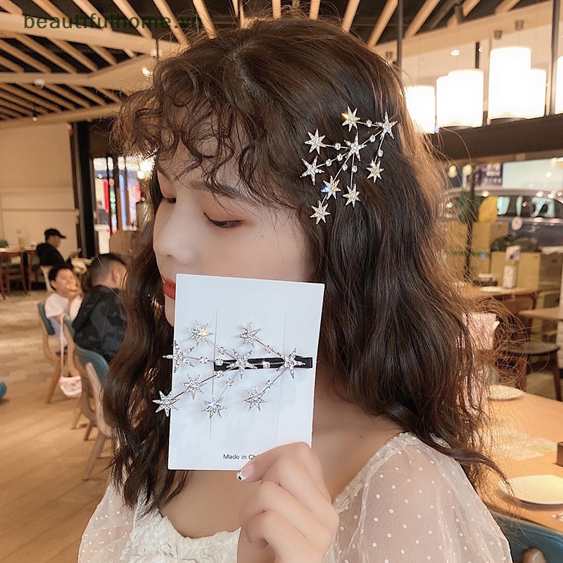 Kẹp Tóc Hình Ngôi Sao Đính Đá Xinh Xắn Cho Nữ