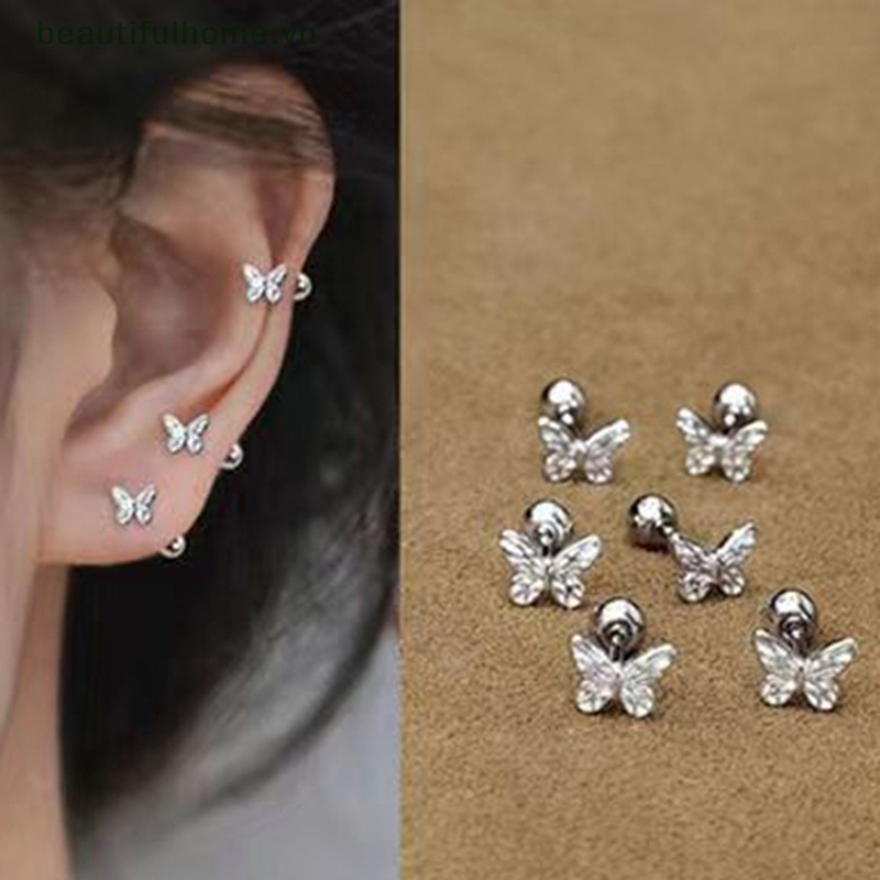1 Đôi Bông Tai Hình Nơ Xoắn Bóng Dành Cho Nữ Dự Tiệc Cưới