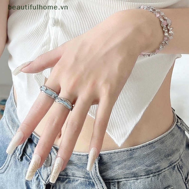 [beautifulhome] Nhẫn Hở Dát Đá Zircon Tối Giản Thời Trang Ngọt Ngào Cho Nữ [beauty]