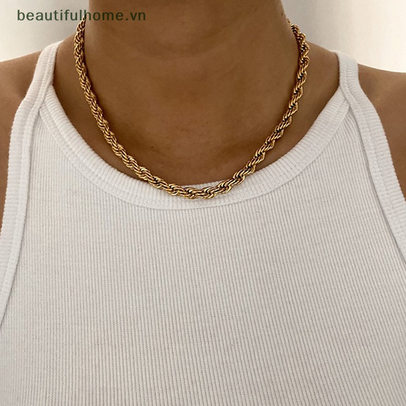 Vòng cổ Choker Bằng Thép Không Gỉ 316L 3 / 4MM Không Phai Màu Chống Nước Cho Nam &amp; Nữ