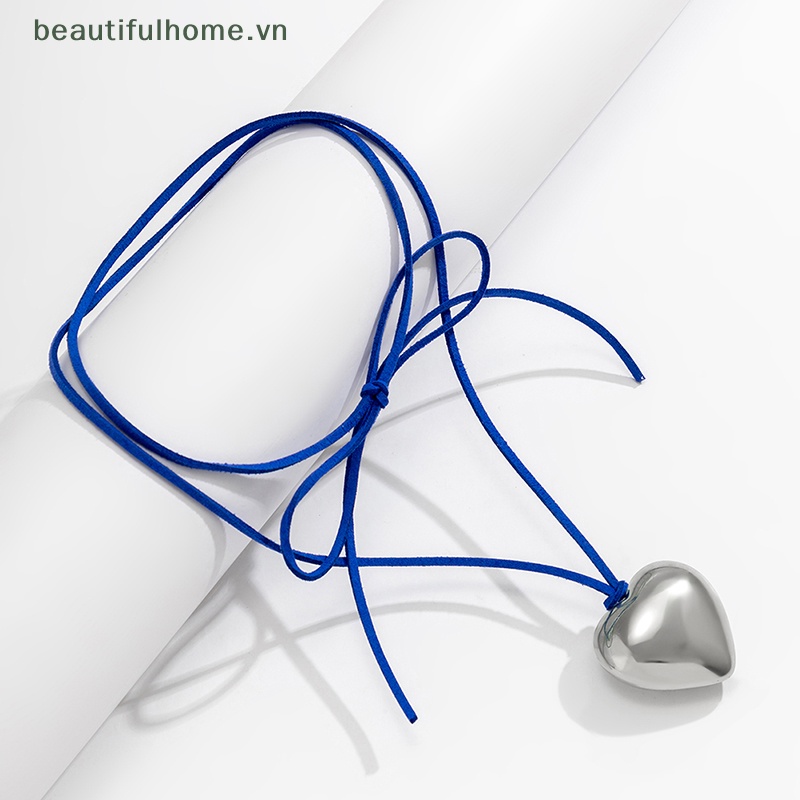 [beautifulhome] Vòng Cổ Choker Nhung Đen Thắt Nút Hình Trái Tim Lớn Thanh Lịch Có Thể Điều Chỉnh Cho Nữ [beauty]