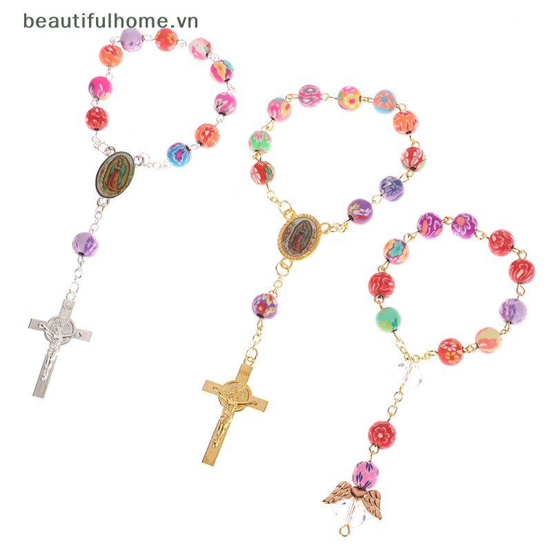 [beautifulhome] Mặt Dây Chuyền Nhẫn Đeo Ngón Tay Baptist Phụ Kiện Hạt Rosary Cho Đạo Giáo [beauty]