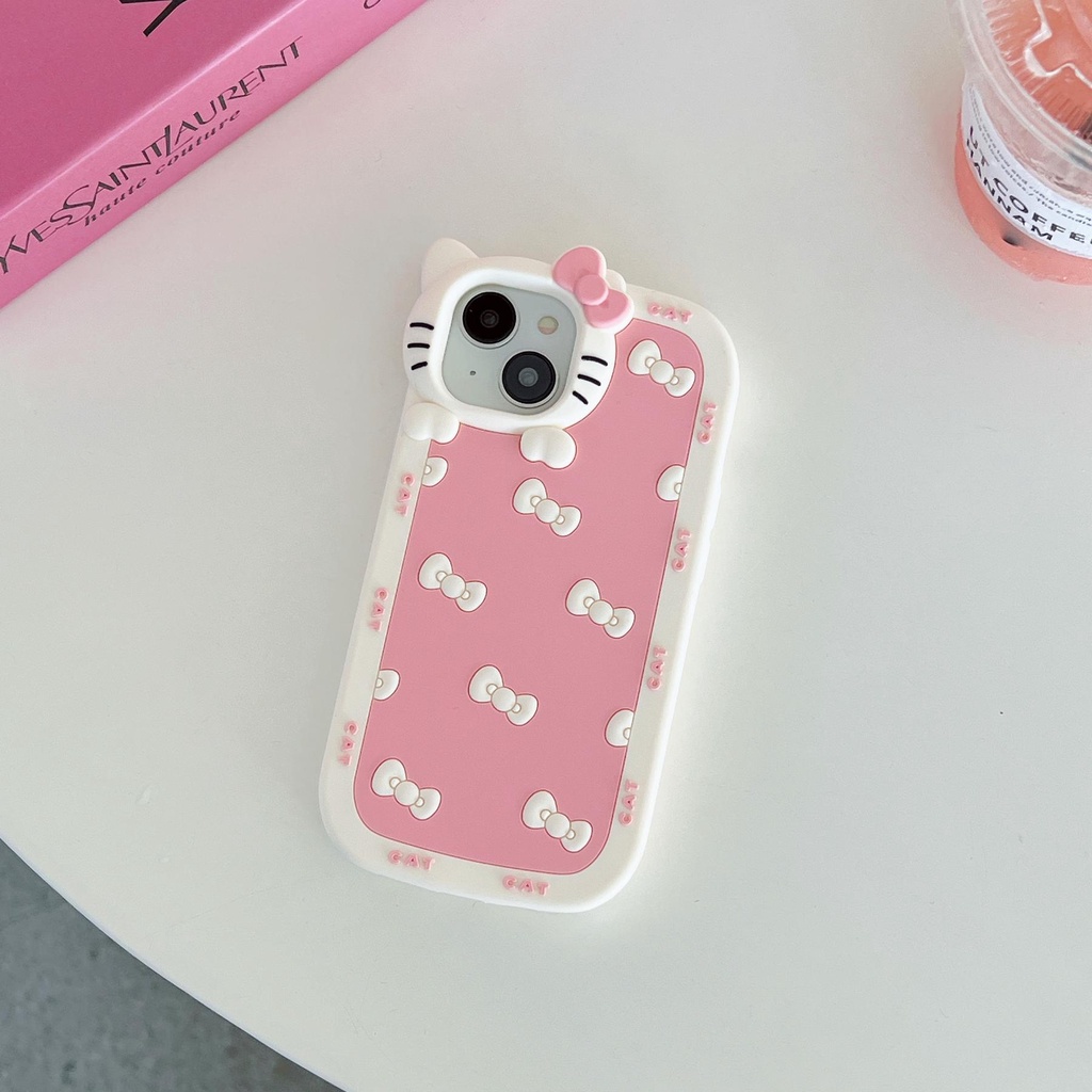 Ốp Điện Thoại TPU Dẻo Họa Tiết Hoạt Hình Mèo Kitty Dễ Thương Chống Rơi Cho iPhone 14 13 12 11 Pro Max