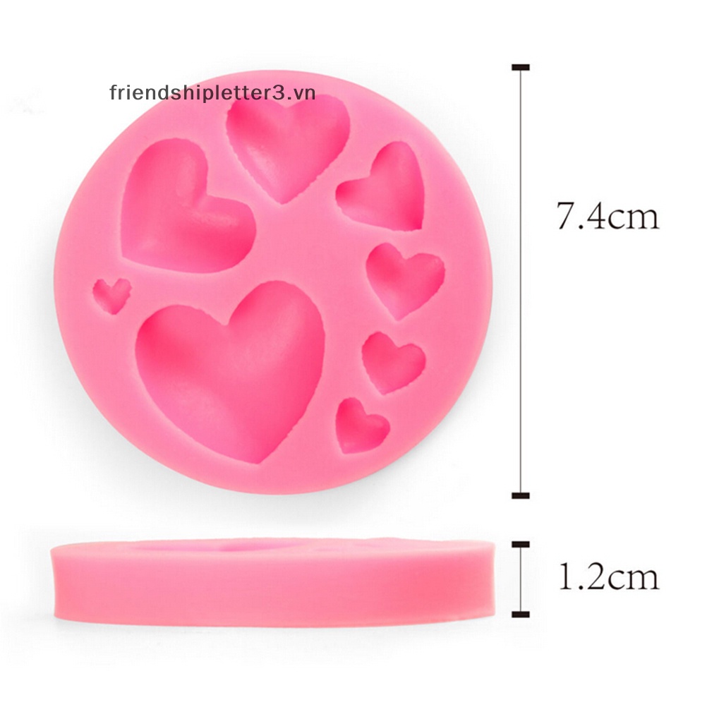 Khuôn Silicone Làm Bánh Tạo Hình Trái Tim 3D Độc Đáo Tiện Dụng