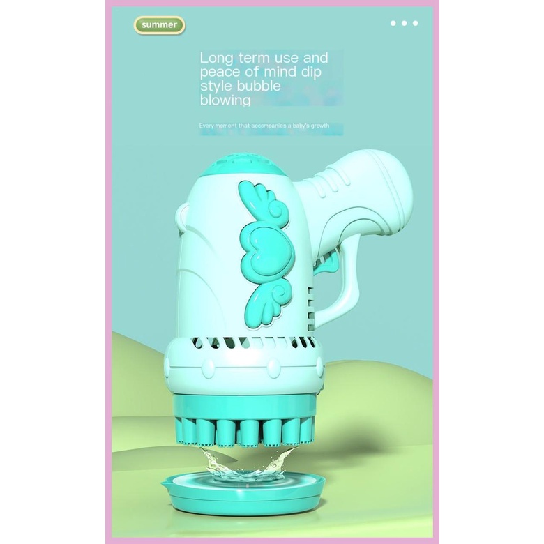 Máy Thổi Bong Bóng Dạng Lỏng 32 Lỗ Có Nút Nhấn