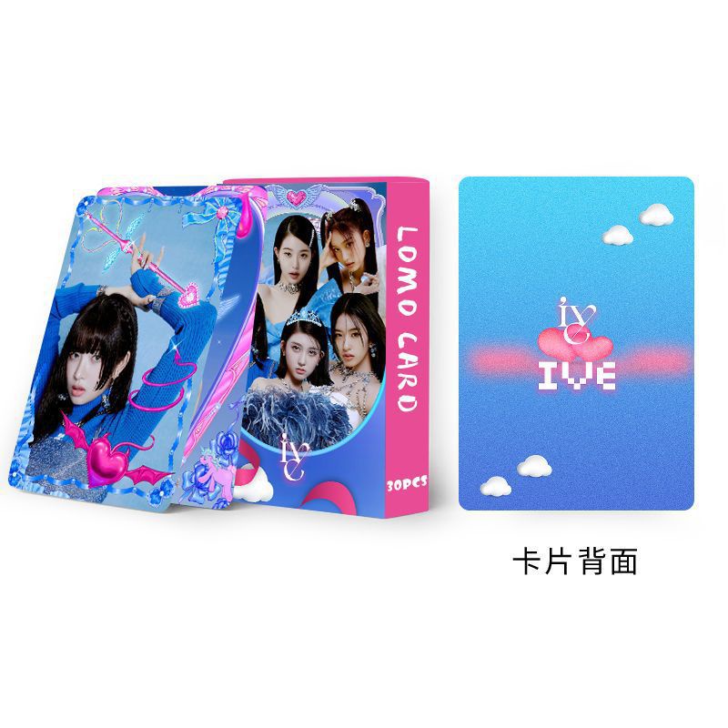 Kpop IVE Album Love Dive Photocard Double-sided Color Printing Lomo Card