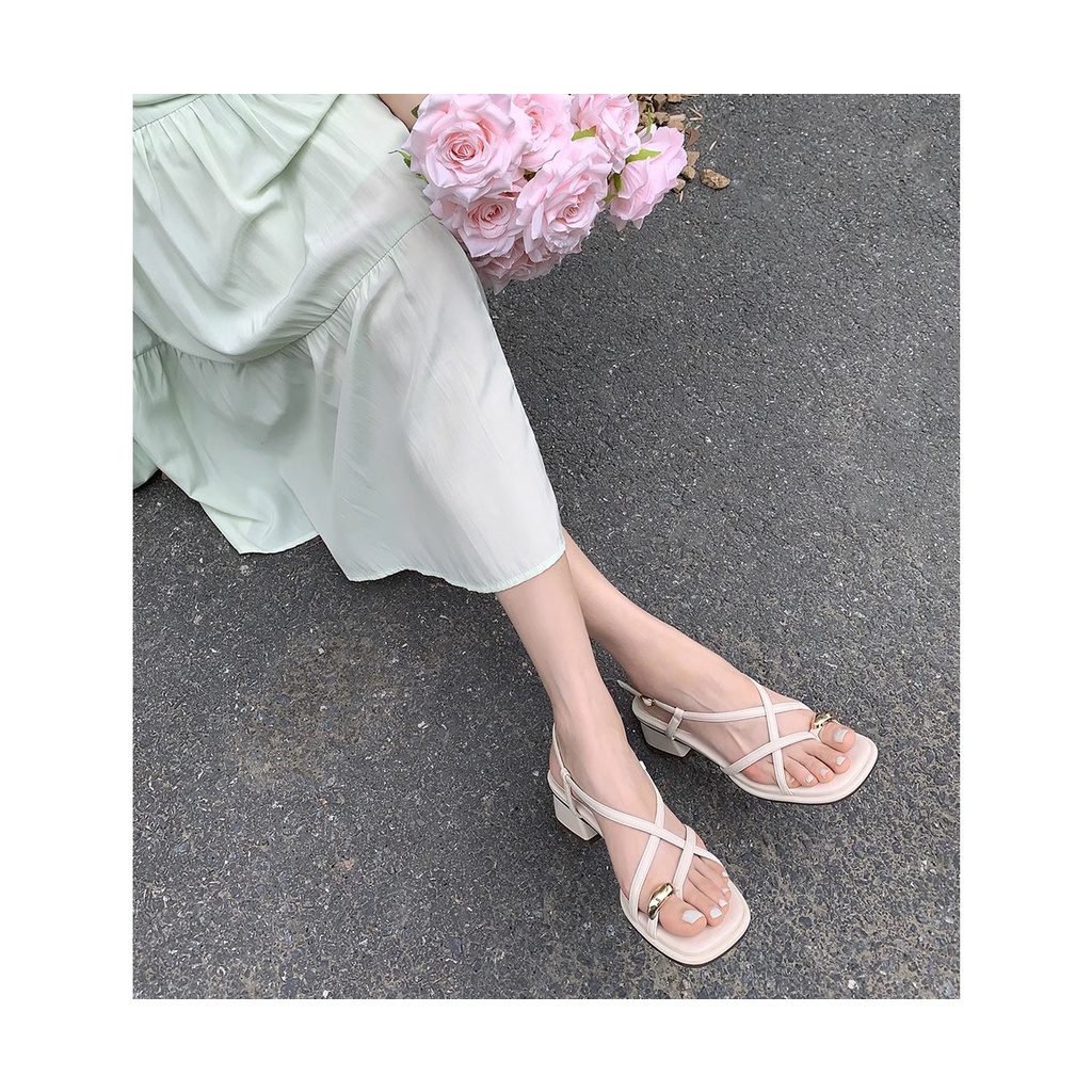 Nhà Máy Duoya Thẳng ~ [Hàng Sẵn Sàng] [] Đồng Minh Đường Phố●Giày Sandal Cao Gót Hở Mũi Đế Bằng Có Dây Cột Thời Trang Cho Nữ Miễn Phí Vận Chuyển