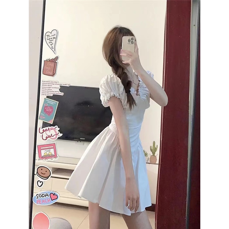 Đầm Múa Ba Lê Màu Trắng Phong Cách Pháp Thời Trang Mùa Hè 2023 Mới Cho Nữ