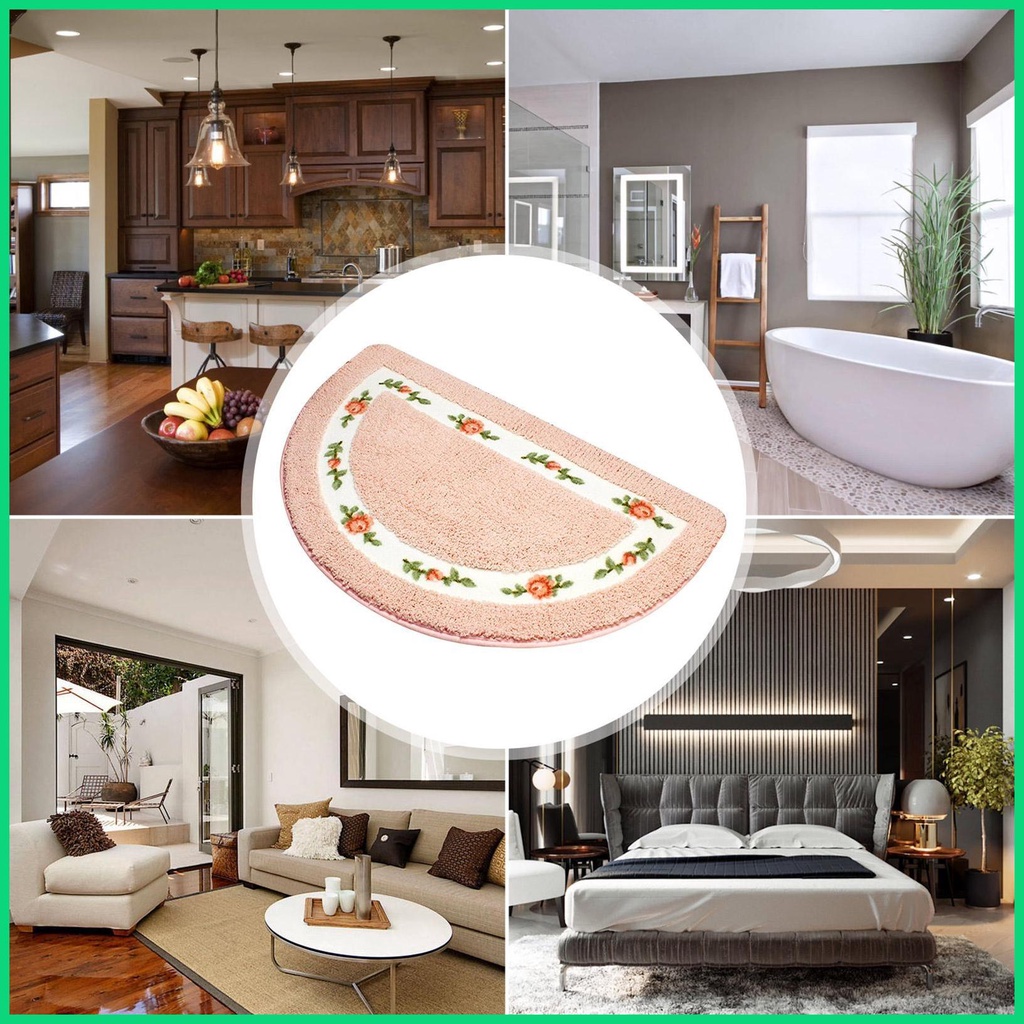 Thảm Chùi Chân Mềm Mại Thấm Hút Tốt In Họa Tiết Hoa Hồng Dành Cho Phòng Tắm / Nhà Bếp