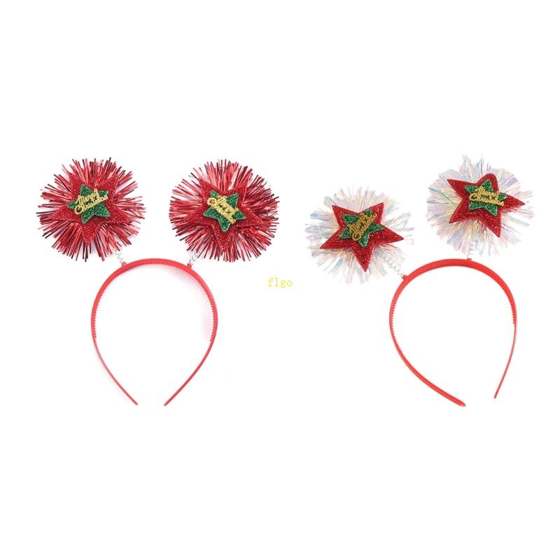 Flgo Dainty Băng Đô Hình Ngôi Sao Đính Kim Sa Và Bóng Lông Làm Quà Tặng Lễ Hội