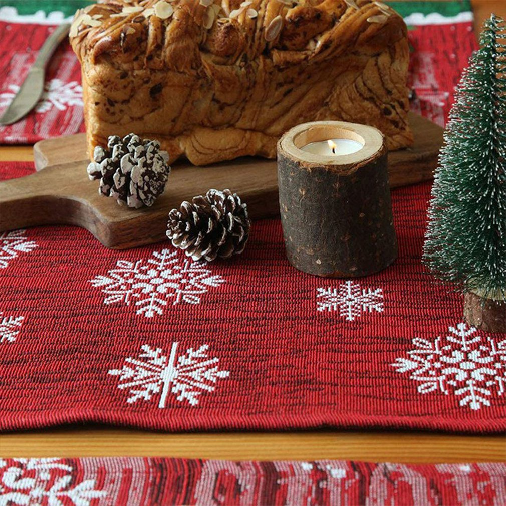 =Christmas=Table Runner Christmas Snowman Tablecloth Party Snowflake Table Runners