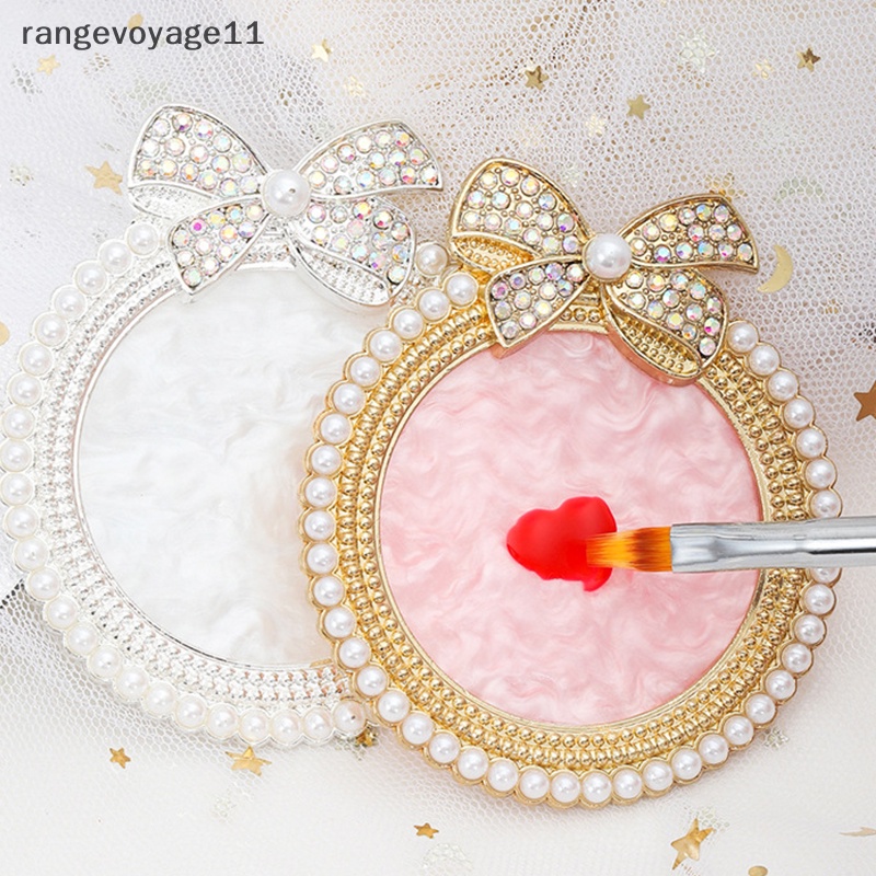 Khay Đựng Móng Tay Giả Bằng Nhựa Resin Hình Nơ Đính Ngọc Trai